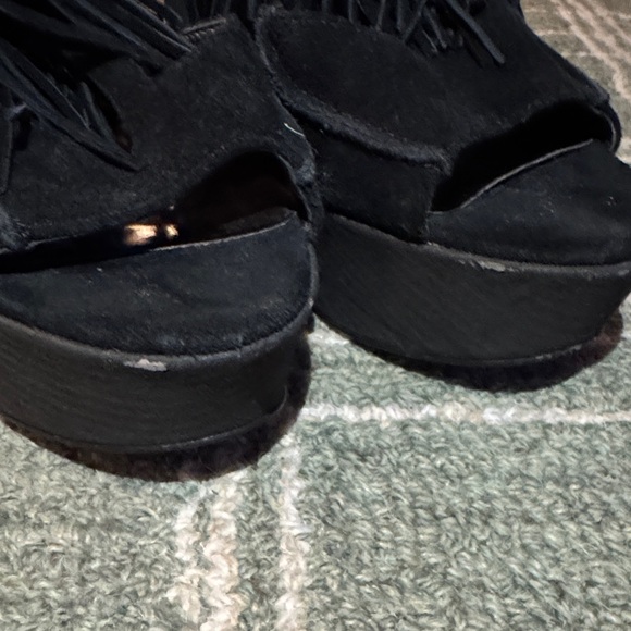 Carlos Santana Black Wedge Sandals - Picture 8 of 10